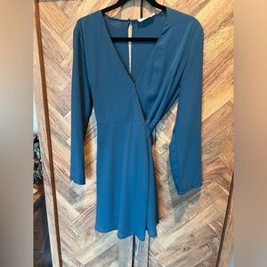 Lush Nordstrom Blue Teal Wrap Dress size S